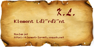 Klement Lóránt névjegykártya