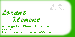 lorant klement business card